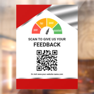 Contactless QR Code Customer Feedback Red