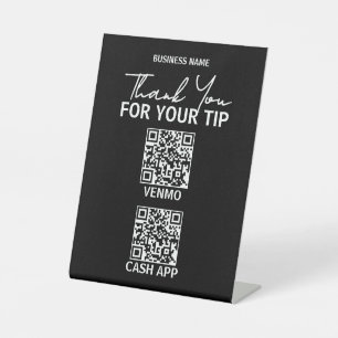 Contactless QR Code Payment Sign for Tips
