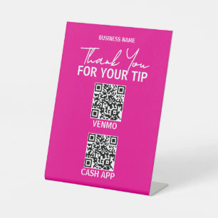 Contactless QR Code Payment Sign for Tips