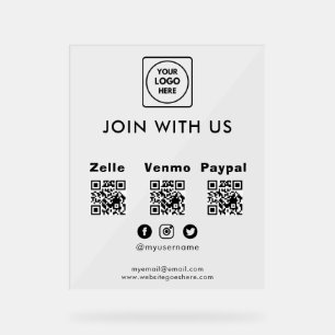 Contactless QR Logo Acrylic Sign