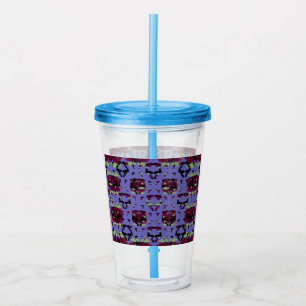 Contained Sky Flame Roses Acrylic Tumbler