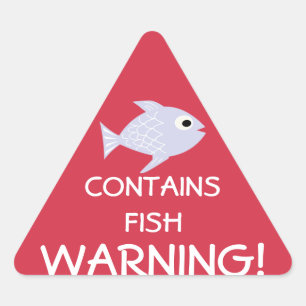 Contains Fish Allergy Alert Stickers