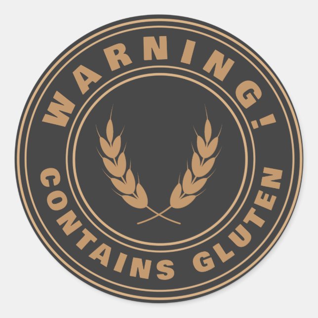 Contains Gluten Food Allergy Alert Stickers (Front)