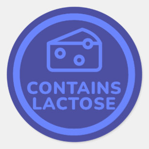 Contains Milk Lactose Free Warning Allergy Dairy Classic Round Sticker