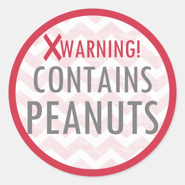 Contains Peanuts Food Allergy Alert Stickers (Front)