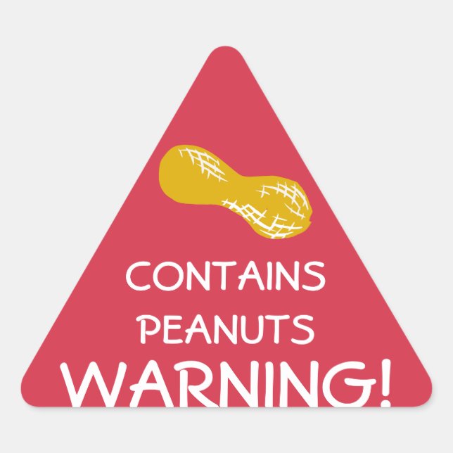 Contains Peanuts Food Allergy Alert Stickers (Front)