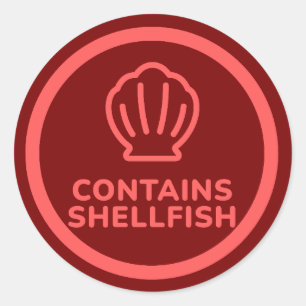 Contains Shellfish Fish Allergies Food Warning Classic Round Sticker