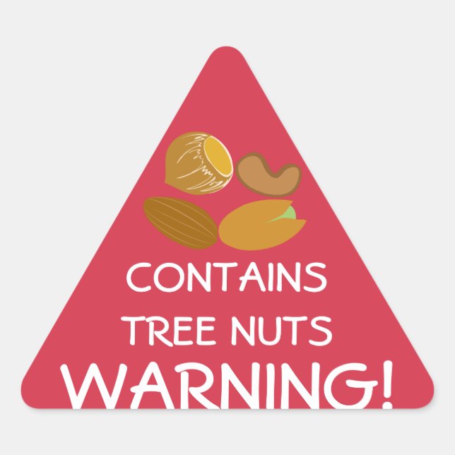 Contains Tree Nuts Food Allergy Alert Stickers (Front)