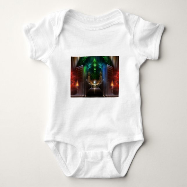 Contemplating Oz Fractal Art Baby Bodysuit (Front)