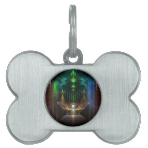 Contemplating Oz Fractal Art Pet Tag
