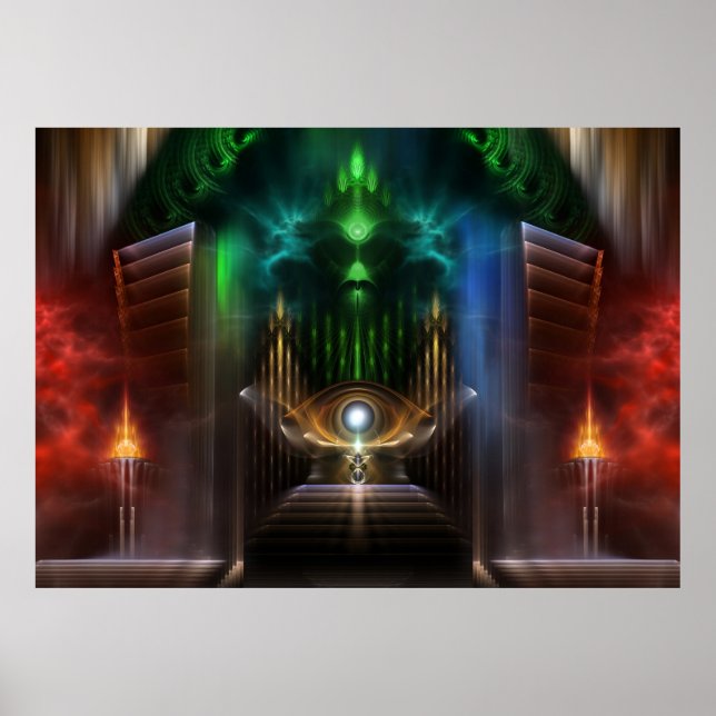 Contemplating Oz Fractal Art  Wall Poster (Front)