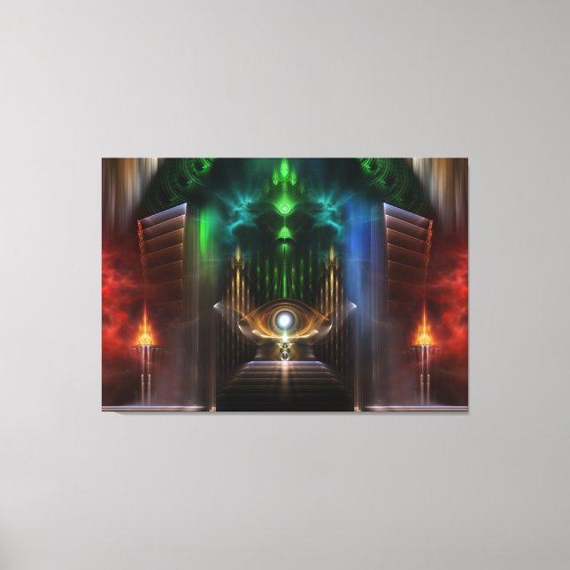 Contemplating Oz Fractal Art  Wrapped Canvas Print (Front)