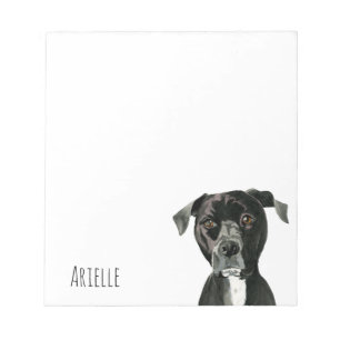 "Contemplating" Pit Bull Dog Painting Notepad