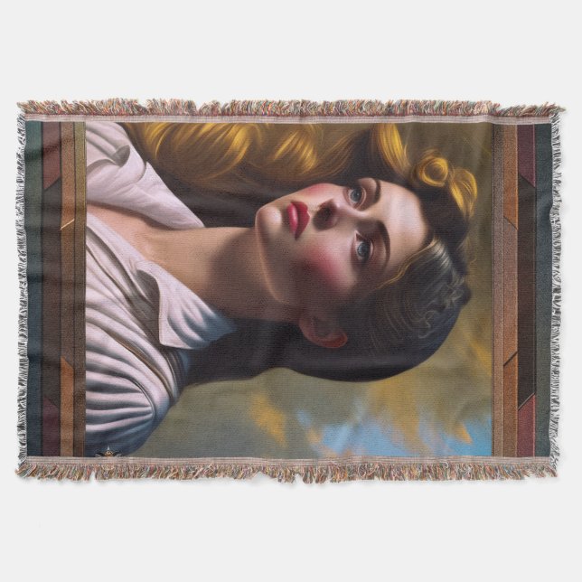 Contemplating The Future AI Concept Art by Xzendor Throw Blanket (Front)