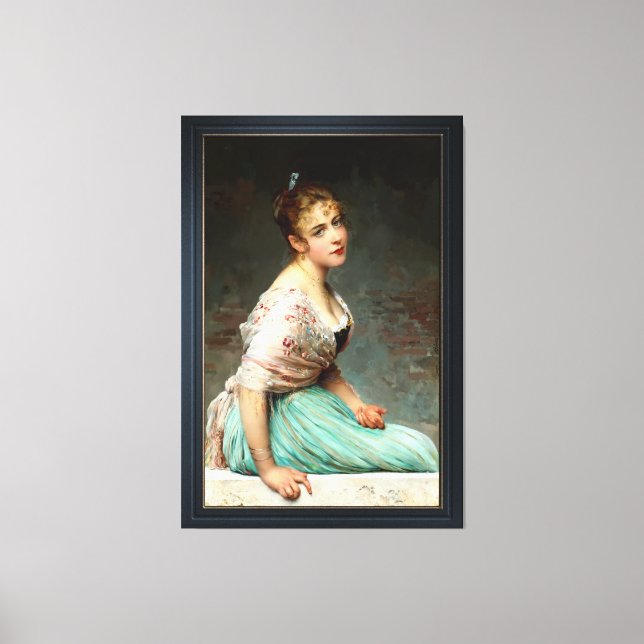 Contemplation by Eugene de Blaas Canvas Print (Front)