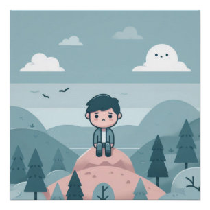 Contemplation on a Hill Poster
