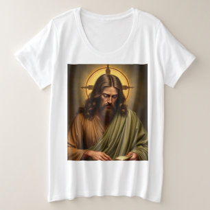 Contemplative Jesus Women's Plus Size Tee Shirt