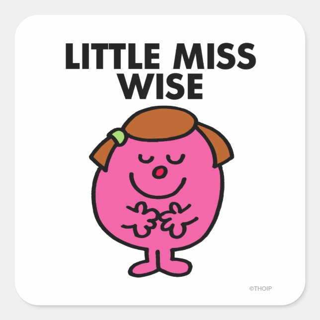 Contemplative Little Miss Wise Square Sticker (Front)