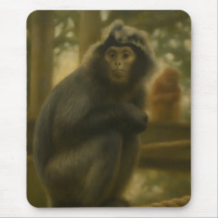 Contemplative Monkey – Serene Wildlife Art Mouse Pad