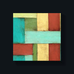 Contempoary Coastal Multicolored Painting Canvas Print<br><div class="desc">Aqua,  green,  red and yellow meet in an explosion of colour reminiscent of a pattern on a beach deck. Hanging this contemporary coastal painting on your wall may entice you to take that vacation you've been putting off! Makes a great gift for anyone in need of a beach getaway.</div>