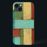 Contempoary Coastal Multicolored Painting iPhone 13 Case<br><div class="desc">Aqua,  green,  red and yellow meet in an explosion of colour reminiscent of a pattern on a beach deck. Hanging this contemporary coastal painting on your wall may entice you to take that vacation you've been putting off! Makes a great gift for anyone in need of a beach getaway.</div>