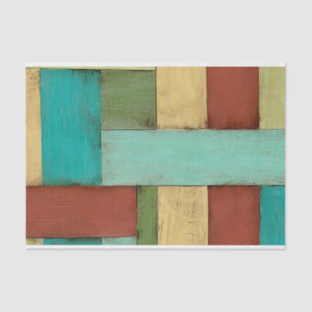 Contempoary Coastal Multicolored Painting Tissue Paper (Front)