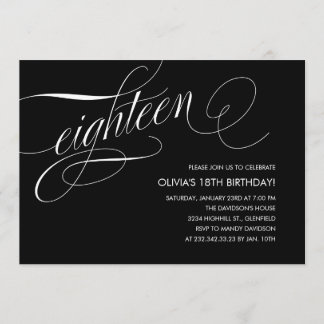 Contemporary 18th Birthday Invitations