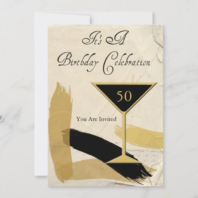 Contemporary 50th Birthday Party Invitations (Front)
