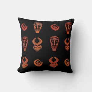 Contemporary Abstract African tribal face art Cushion