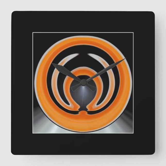 Contemporary Abstract Art Square Wall Clock (Front)