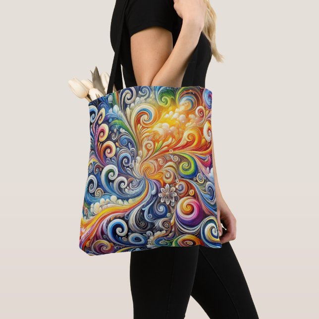 Contemporary Abstract Art Tote Bag (Close Up)