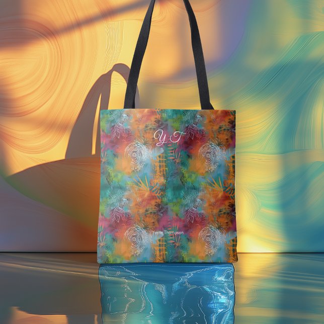 Contemporary Abstract Art Tote Vibrant Tie-Dye Bag (Creator Uploaded)