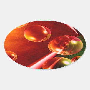 Contemporary Abstract Artwork by Serdar Hizli Oval Sticker