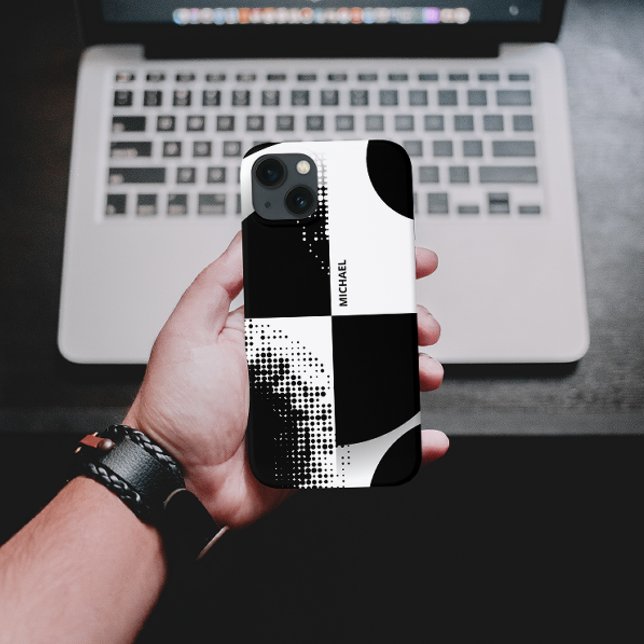 Contemporary Abstract Black and White Circles Case-Mate iPhone Case (Creator Uploaded)