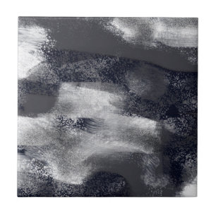Contemporary Abstract Black and White Tile
