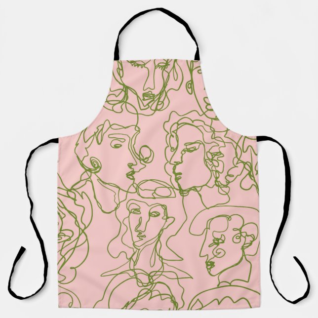 Contemporary abstract female faces. Minimalistic e Apron (Front)