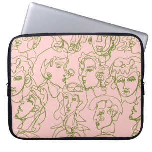 Contemporary abstract female faces. Minimalistic e Laptop Sleeve