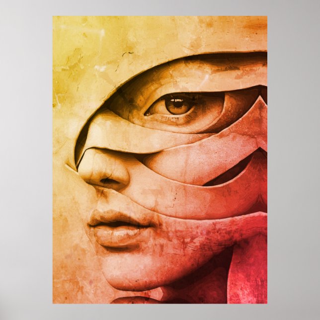 Contemporary Abstract Female Portrait Poster (Front)