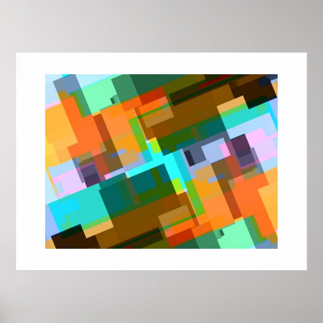 Contemporary Abstract Geometric Framed Wall Art (Front)