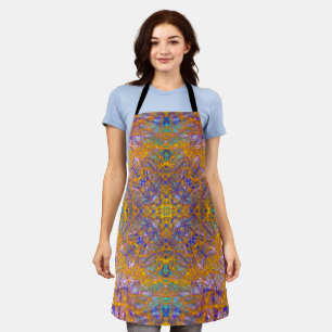 Contemporary Abstract Gold/Blue/Yellow Apron