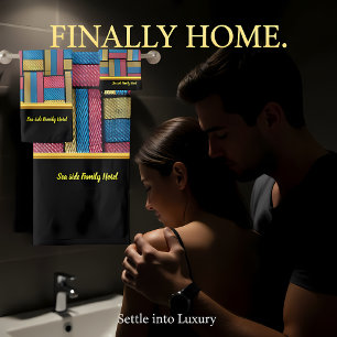 Contemporary abstract in multi colour wicker weave bath towel set