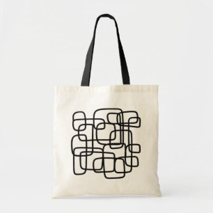 Contemporary Abstract Line Art Black And White  Tote Bag