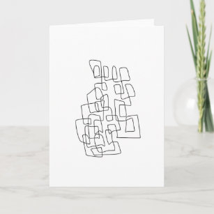 Contemporary Abstract Line Art in Black and White Card