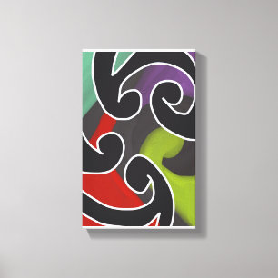 Contemporary Abstract Maori Art work 5 by RRW Canvas Print