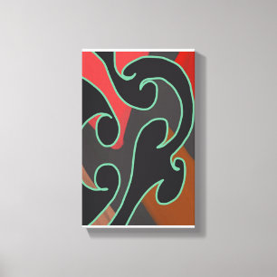 Contemporary Abstract Maori Art work 6 by RRW Canvas Print