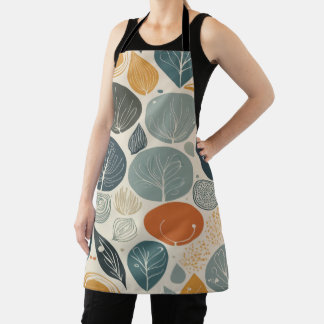 Contemporary abstract patterns organic shapes apron