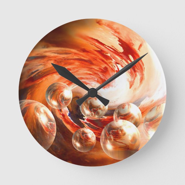 Contemporary Abstract Round Clock (Front)