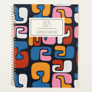Contemporary Abstract Shapes Retro Personalised Planner