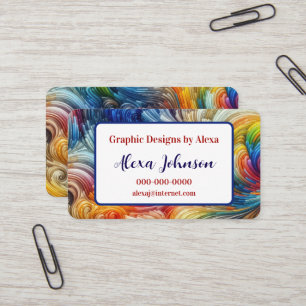 Contemporary Abstract Swirl Spectrum Business Card