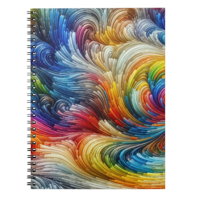 Contemporary Abstract Swirl Spectrum Notebook (Front)